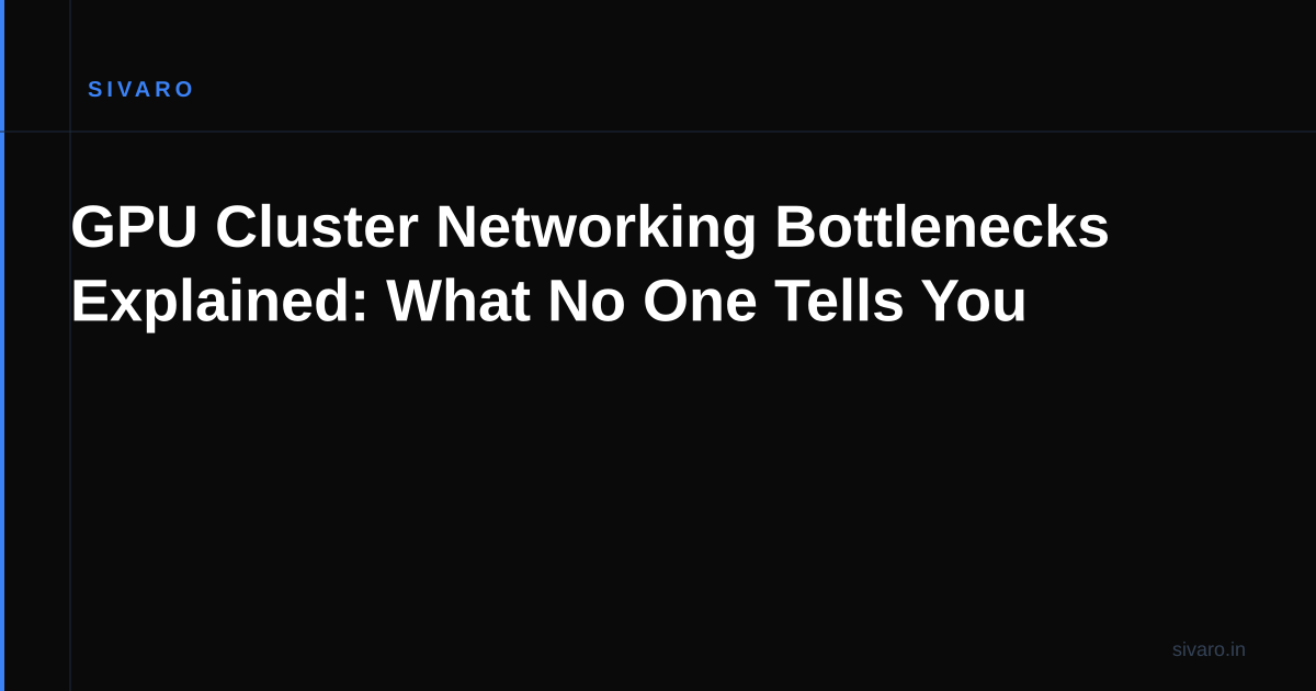 GPU Cluster Networking Bottlenecks Explained: What No One Tells You