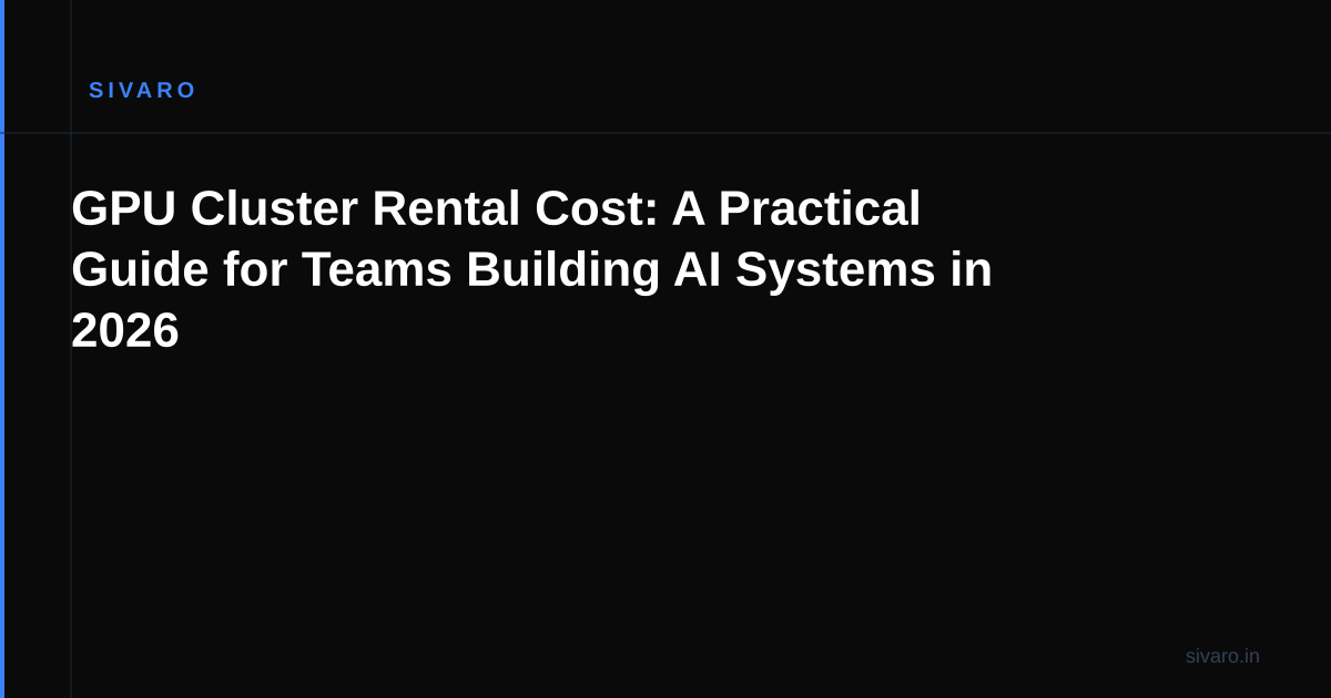 GPU Cluster Rental Cost: A Practical Guide for Teams Building AI Systems in 2026