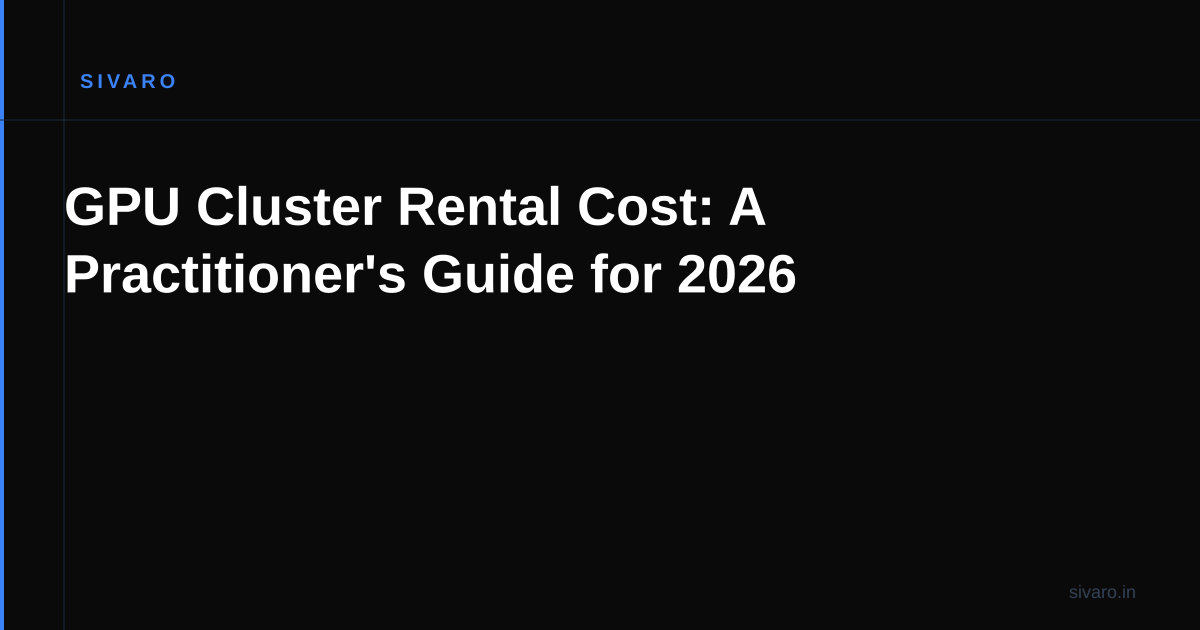 GPU Cluster Rental Cost: A Practitioner's Guide for 2026