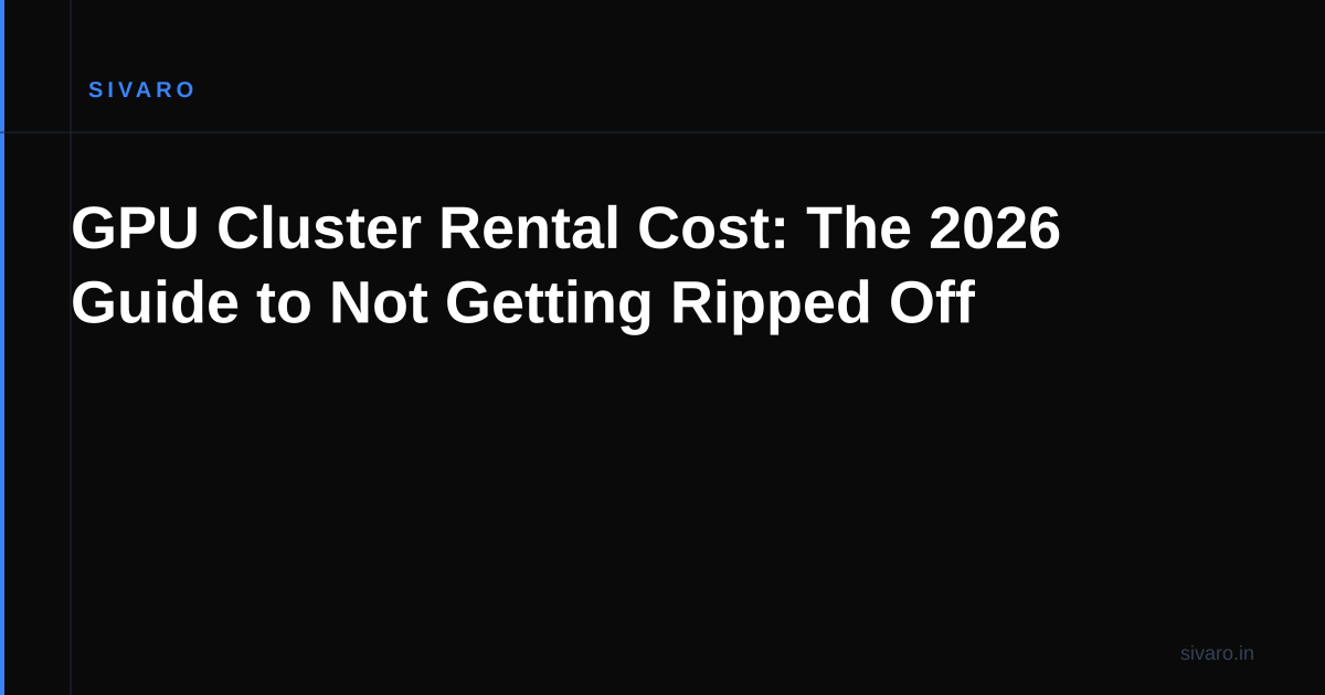 GPU Cluster Rental Cost: The 2026 Guide to Not Getting Ripped Off