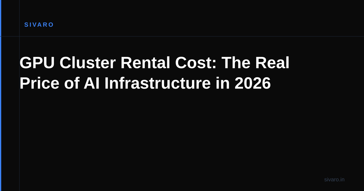 GPU Cluster Rental Cost: The Real Price of AI Infrastructure in 2026