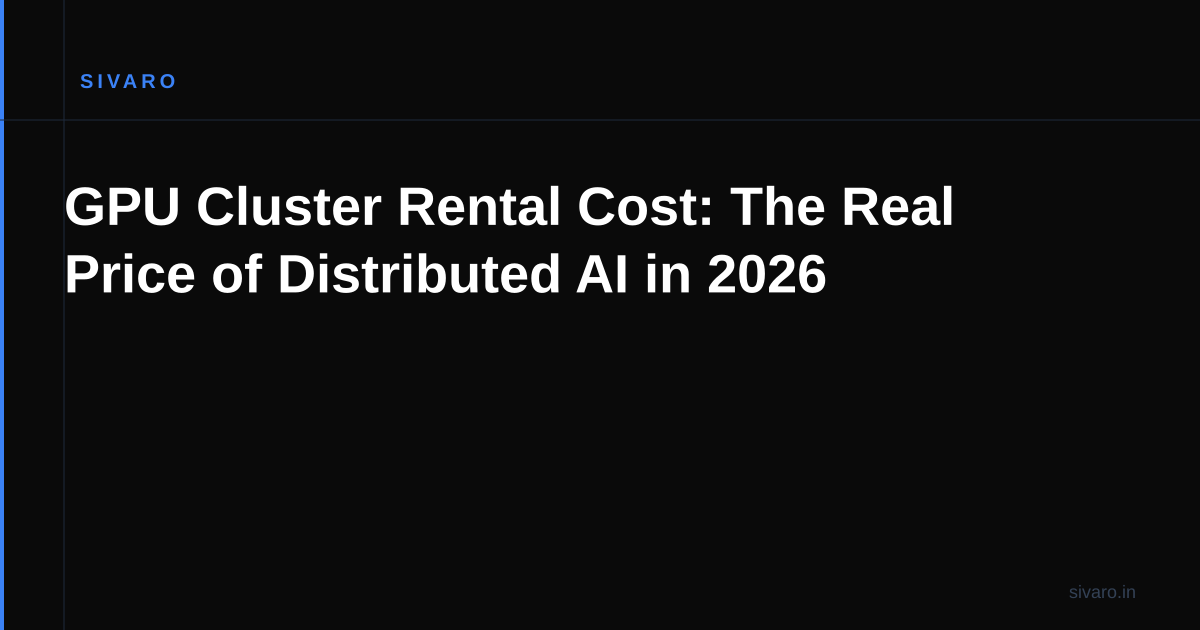 GPU Cluster Rental Cost: The Real Price of Distributed AI in 2026