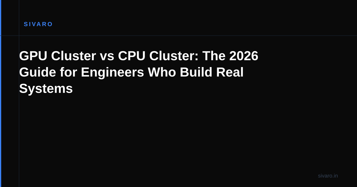 GPU Cluster vs CPU Cluster: The 2026 Guide for Engineers Who Build Real Systems