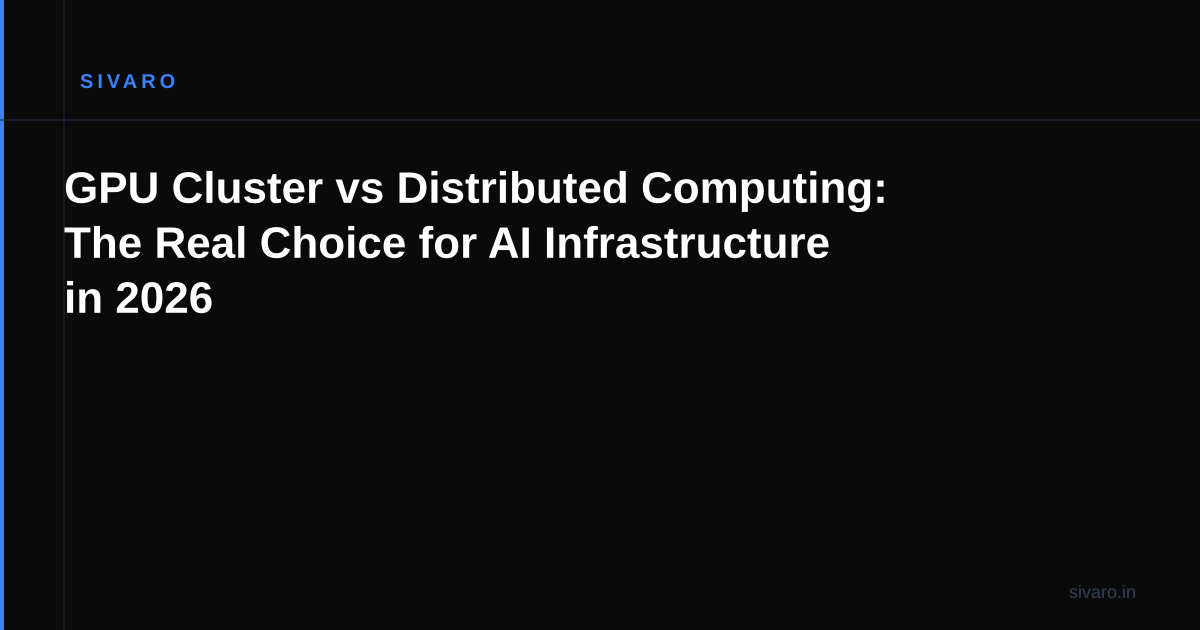 GPU Cluster vs Distributed Computing: The Real Choice for AI Infrastructure in 2026