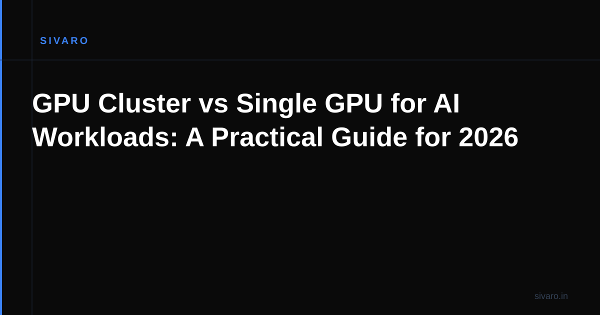 GPU Cluster vs Single GPU for AI Workloads: A Practical Guide for 2026