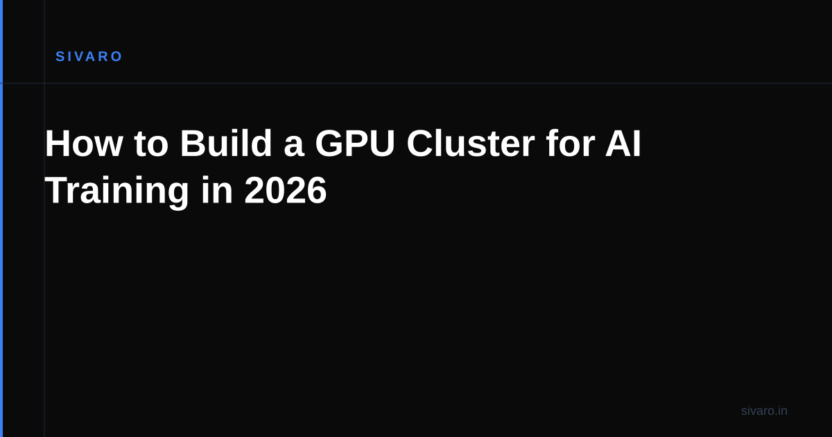 How to Build a GPU Cluster for AI Training in 2026