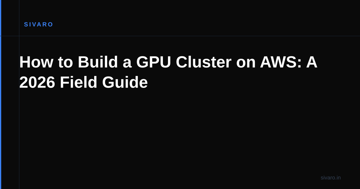 How to Build a GPU Cluster on AWS: A 2026 Field Guide