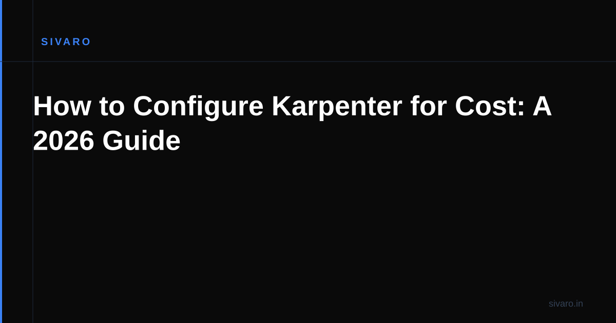 How to Configure Karpenter for Cost: A 2026 Guide