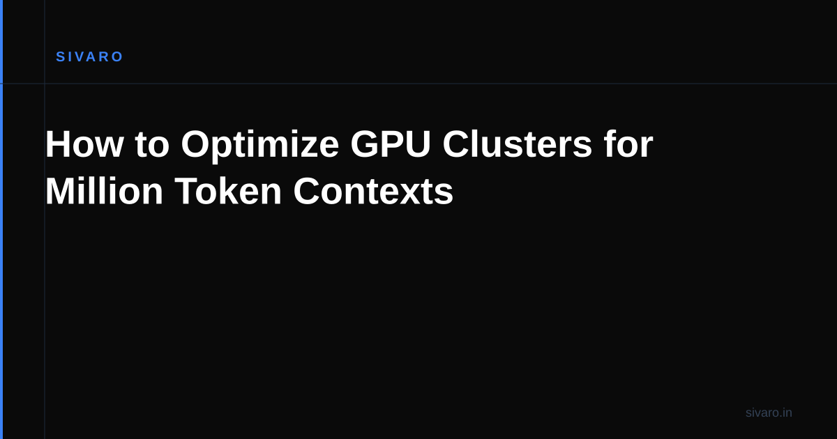 How to Optimize GPU Clusters for Million Token Contexts