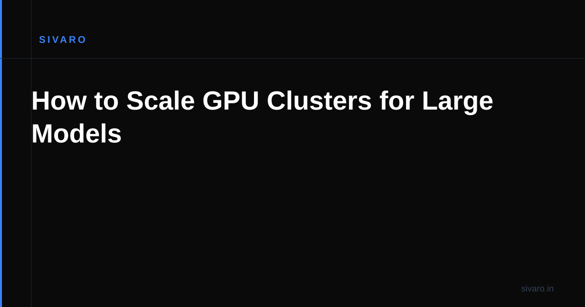 How to Scale GPU Clusters for Large Models
