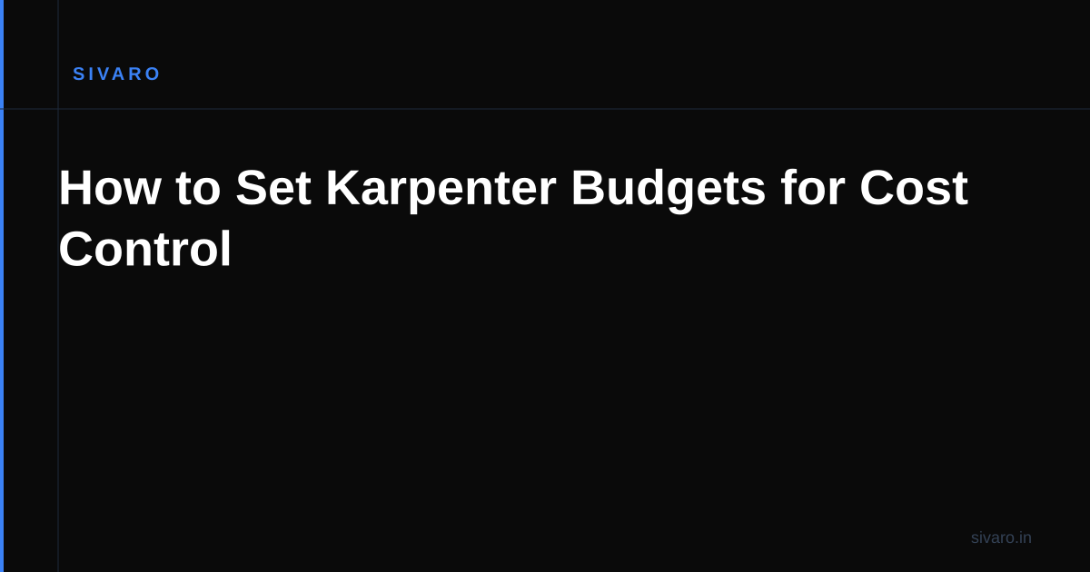 How to Set Karpenter Budgets for Cost Control
