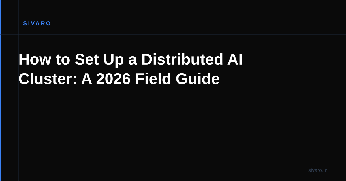How to Set Up a Distributed AI Cluster: A 2026 Field Guide