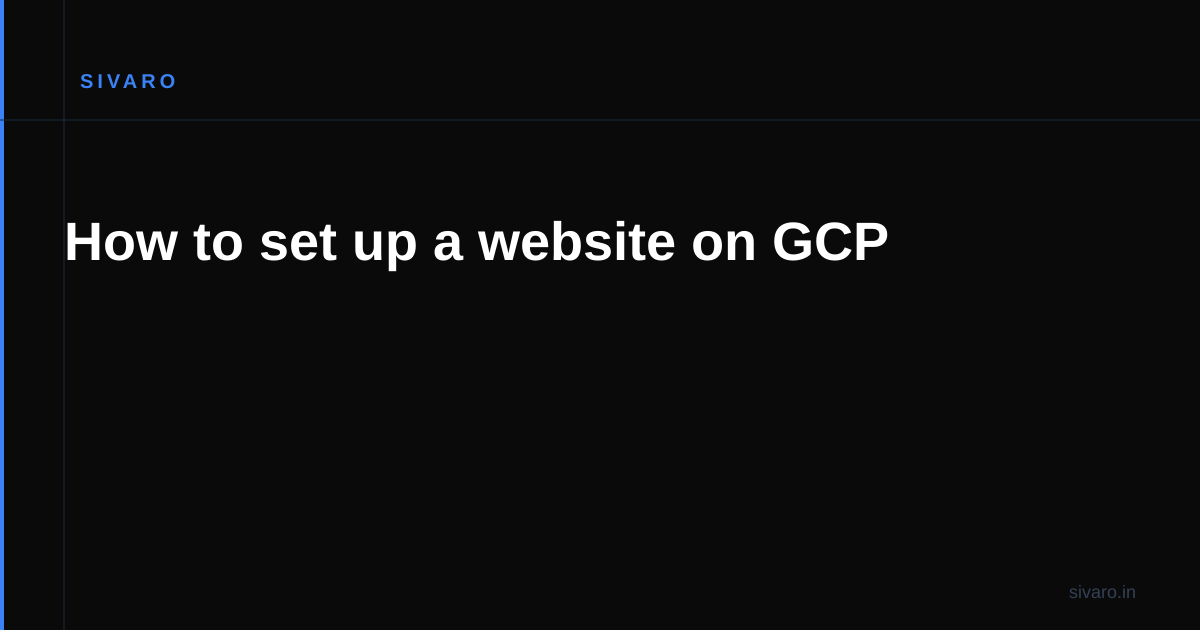 How to set up a website on GCP