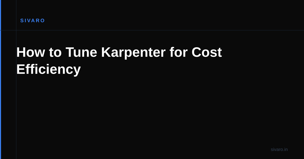 How to Tune Karpenter for Cost Efficiency