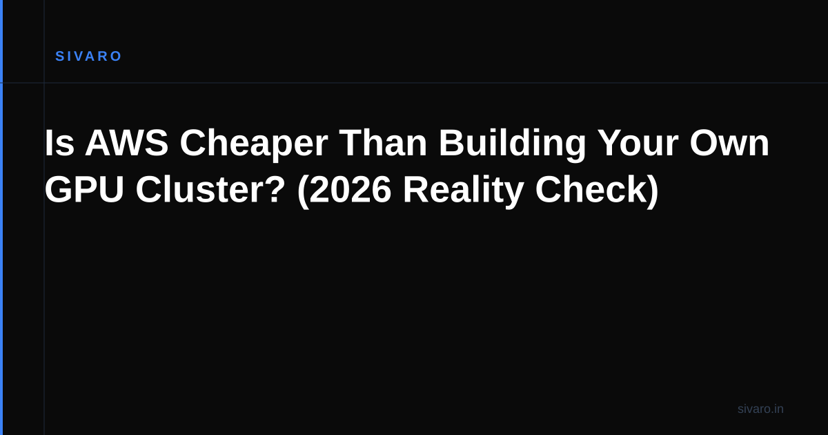 Is AWS Cheaper Than Building Your Own GPU Cluster? (2026 Reality Check)