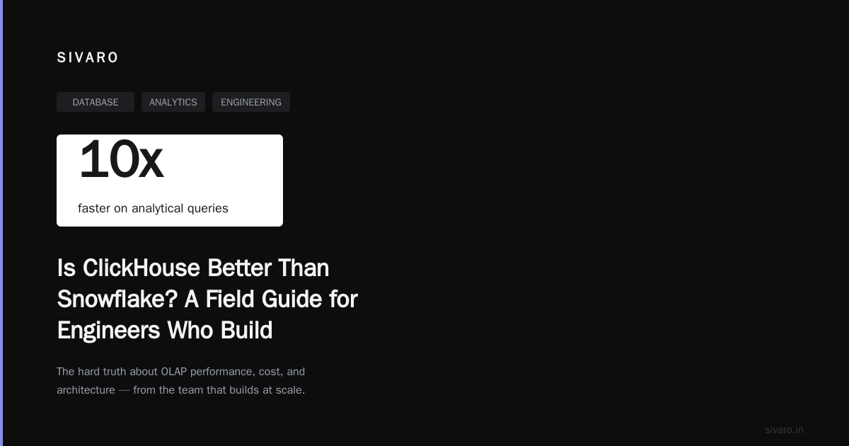 Is ClickHouse Better Than Snowflake? A Field Guide for Engineers Who Build