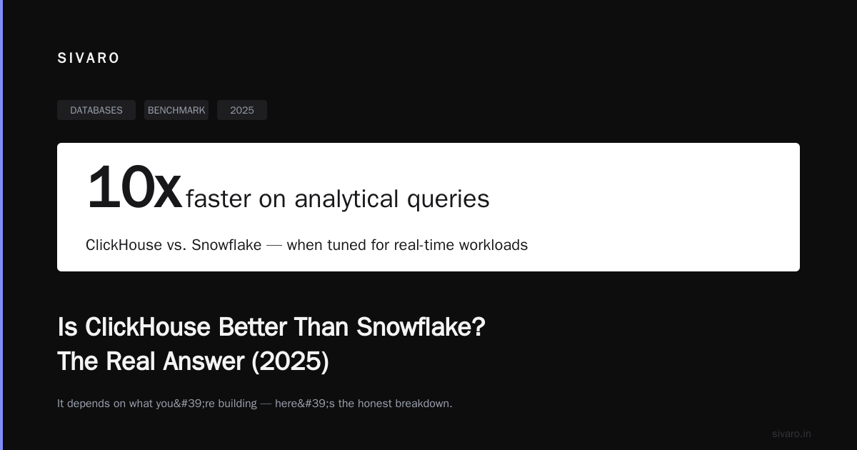 Is ClickHouse Better Than Snowflake? The Real Answer (2025)