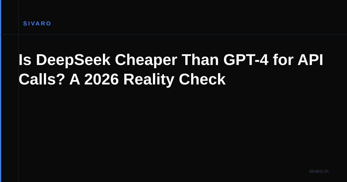 Is DeepSeek Cheaper Than GPT-4 for API Calls? A 2026 Reality Check