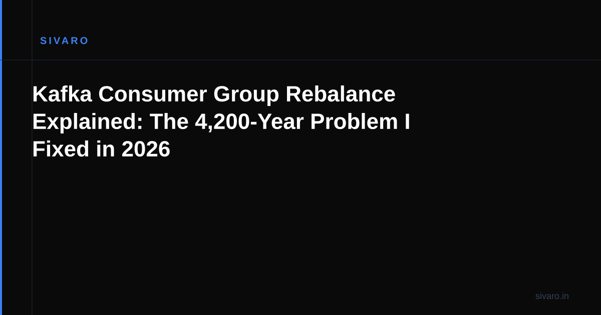 Kafka Consumer Group Rebalance Explained: The 4,200-Year Problem I Fixed in 2026