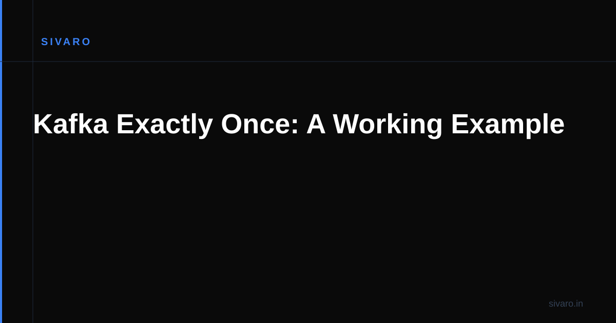 Kafka Exactly Once: A Working Example