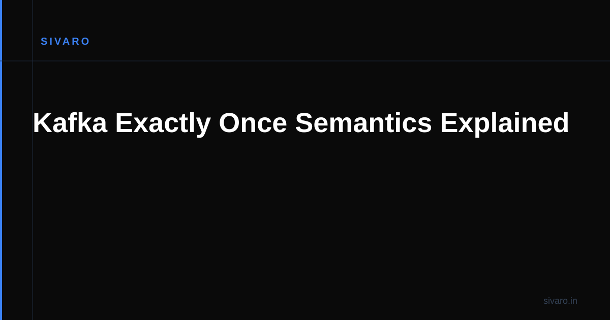Kafka Exactly Once Semantics Explained