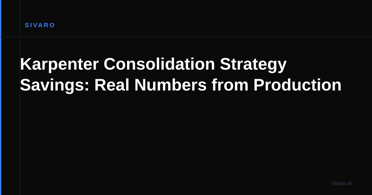 Karpenter Consolidation Strategy Savings: Real Numbers from Production