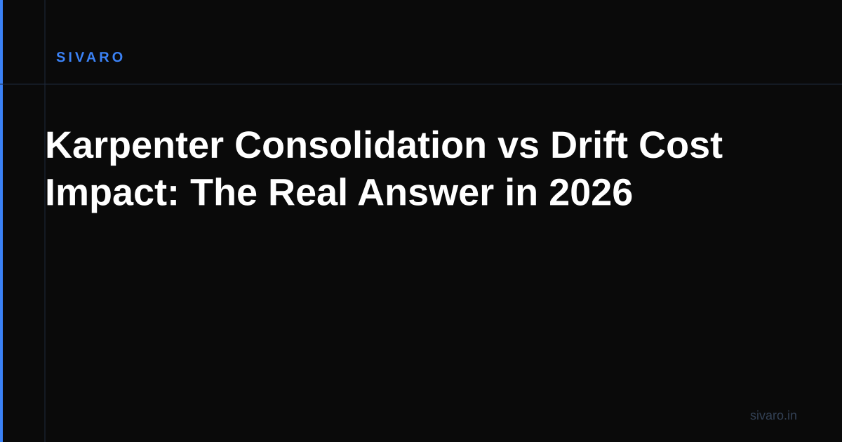 Karpenter Consolidation vs Drift Cost Impact: The Real Answer in 2026