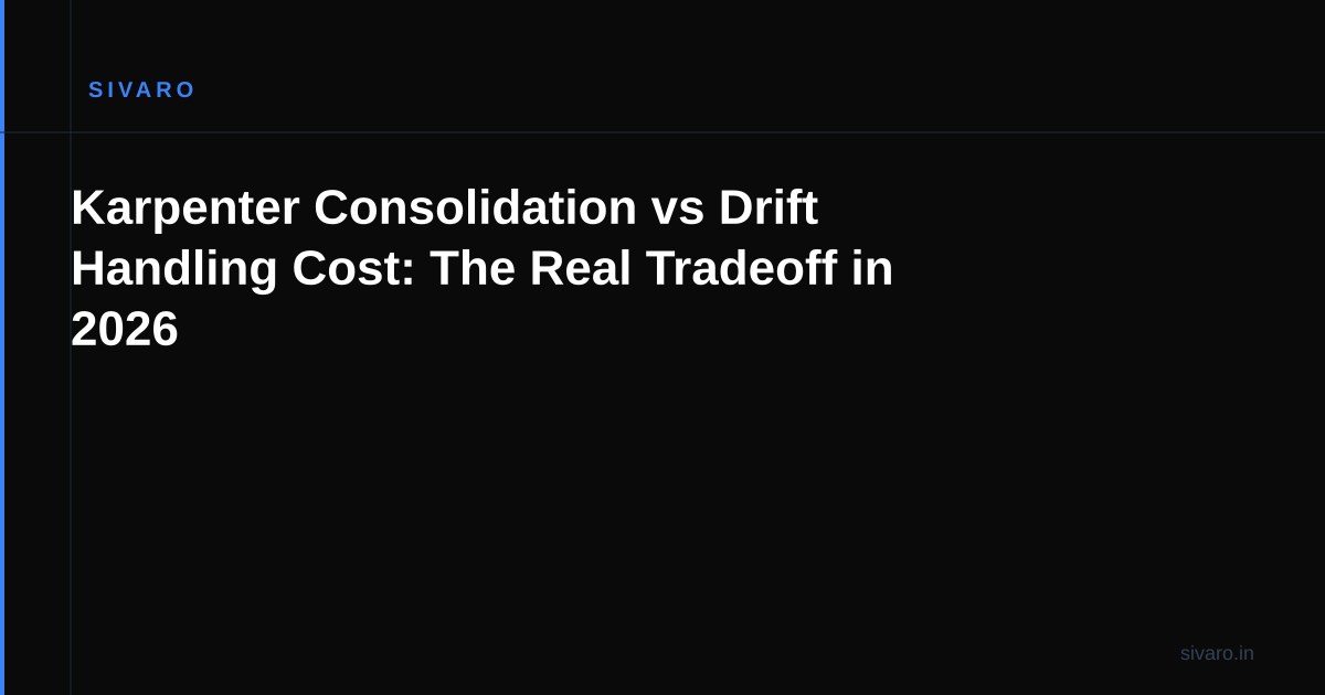 Karpenter Consolidation vs Drift Handling Cost: The Real Tradeoff in 2026