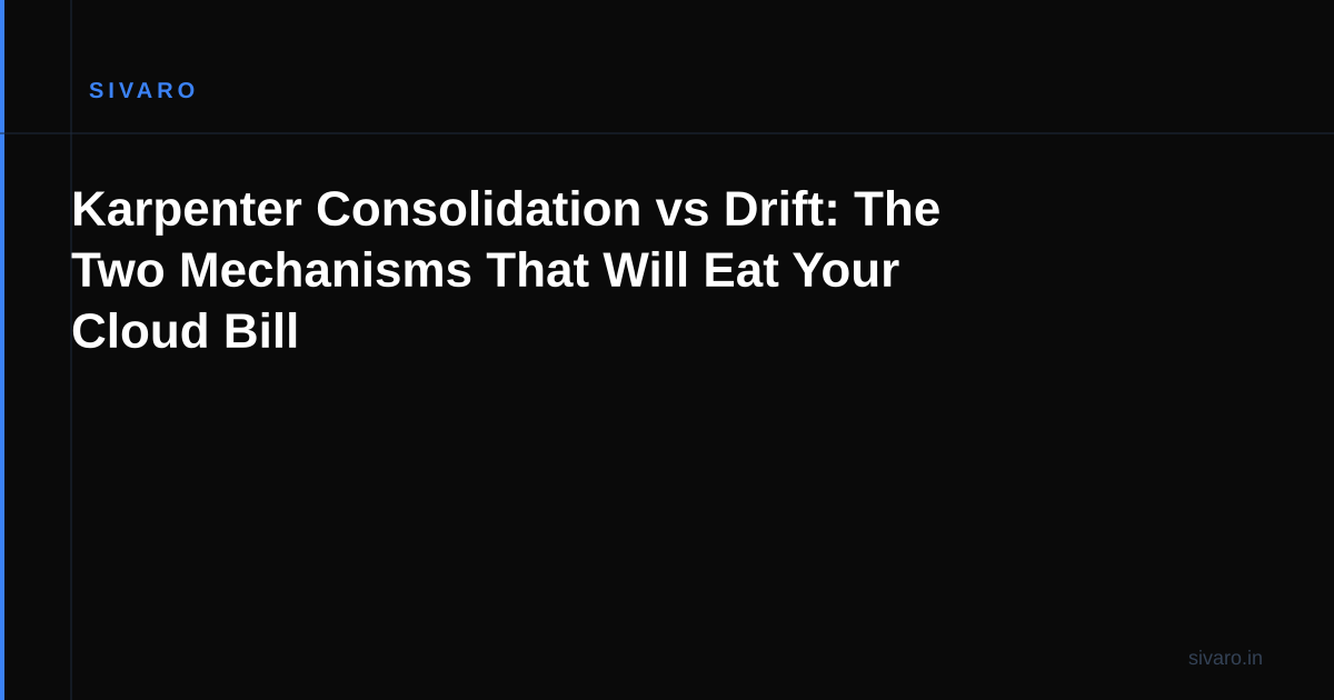 Karpenter Consolidation vs Drift: The Two Mechanisms That Will Eat Your Cloud Bill