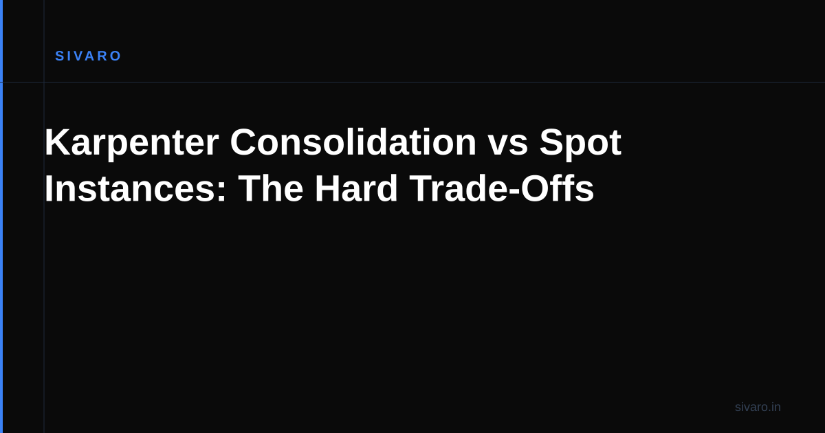 Karpenter Consolidation vs Spot Instances: The Hard Trade-Offs
