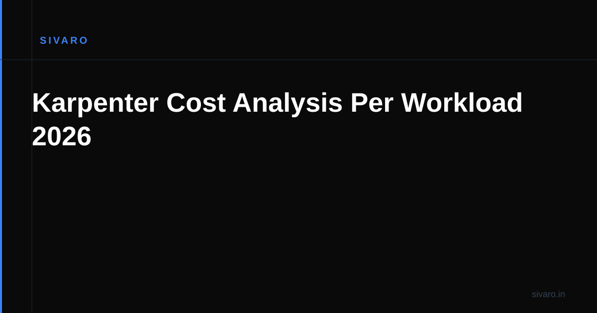 Karpenter Cost Analysis Per Workload 2026