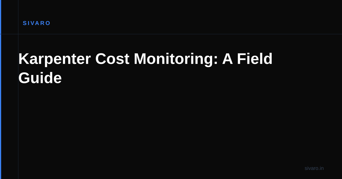 Karpenter Cost Monitoring: A Field Guide