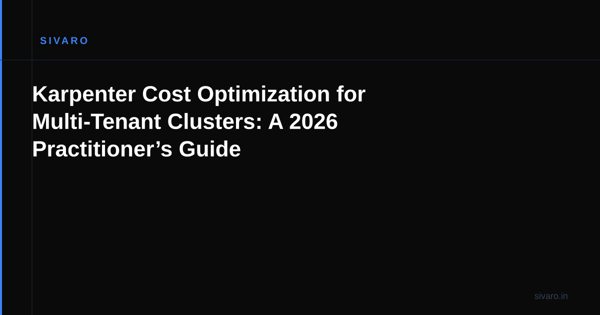 Karpenter Cost Optimization for Multi-Tenant Clusters: A 2026 Practitioner’s Guide