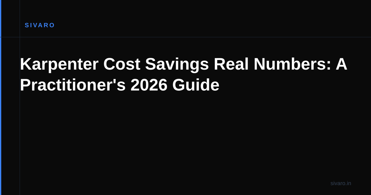 Karpenter Cost Savings Real Numbers: A Practitioner's 2026 Guide