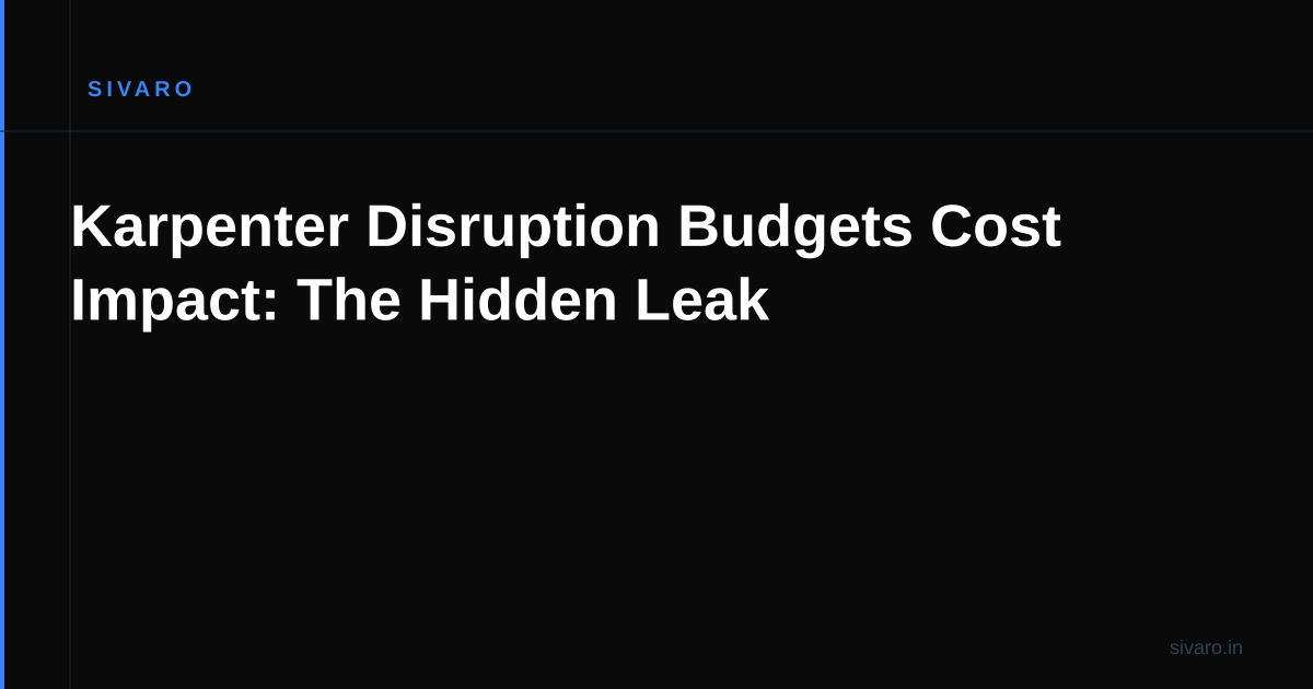 Karpenter Disruption Budgets Cost Impact: The Hidden Leak
