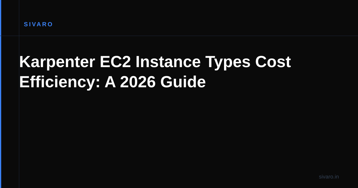 Karpenter EC2 Instance Types Cost Efficiency: A 2026 Guide
