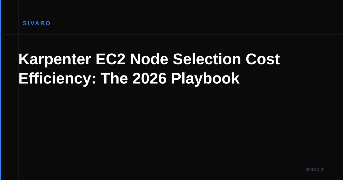 Karpenter EC2 Node Selection Cost Efficiency: The 2026 Playbook
