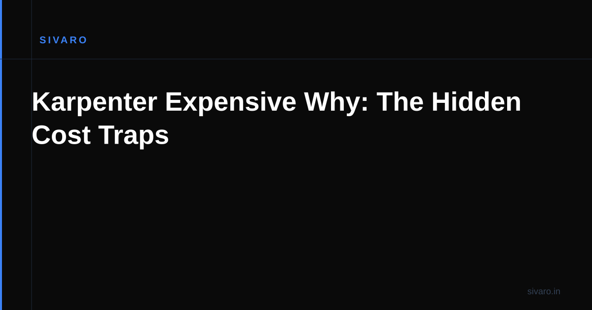 Karpenter Expensive Why: The Hidden Cost Traps