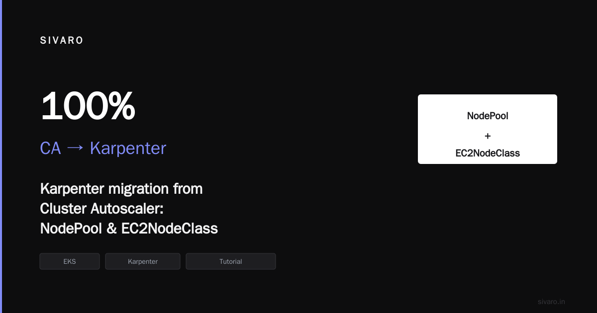 Karpenter migration from Cluster Autoscaler NodePool EC2NodeClass tutorial GitHub