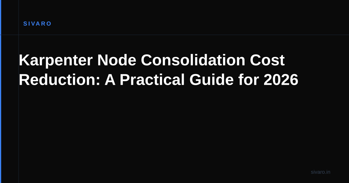 Karpenter Node Consolidation Cost Reduction: A Practical Guide for 2026