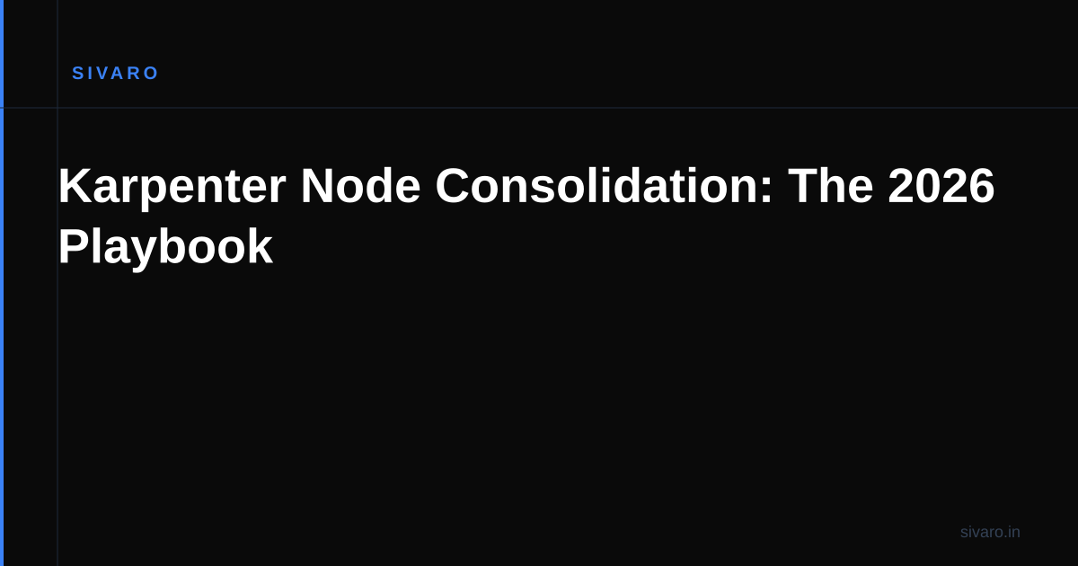Karpenter Node Consolidation: The 2026 Playbook