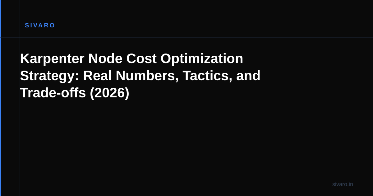 Karpenter Node Cost Optimization Strategy: Real Numbers, Tactics, and Trade-offs (2026)
