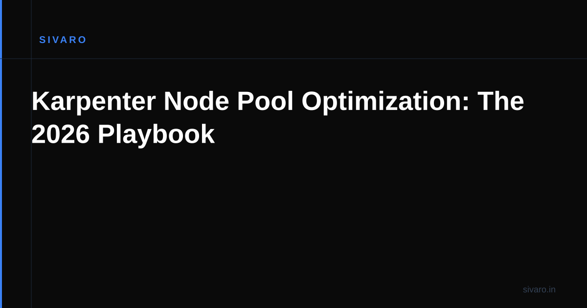 Karpenter Node Pool Optimization: The 2026 Playbook