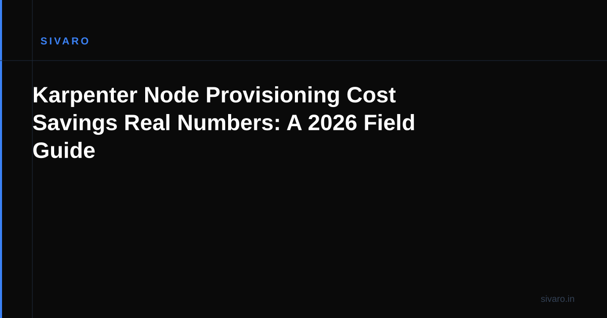 Karpenter Node Provisioning Cost Savings Real Numbers: A 2026 Field Guide