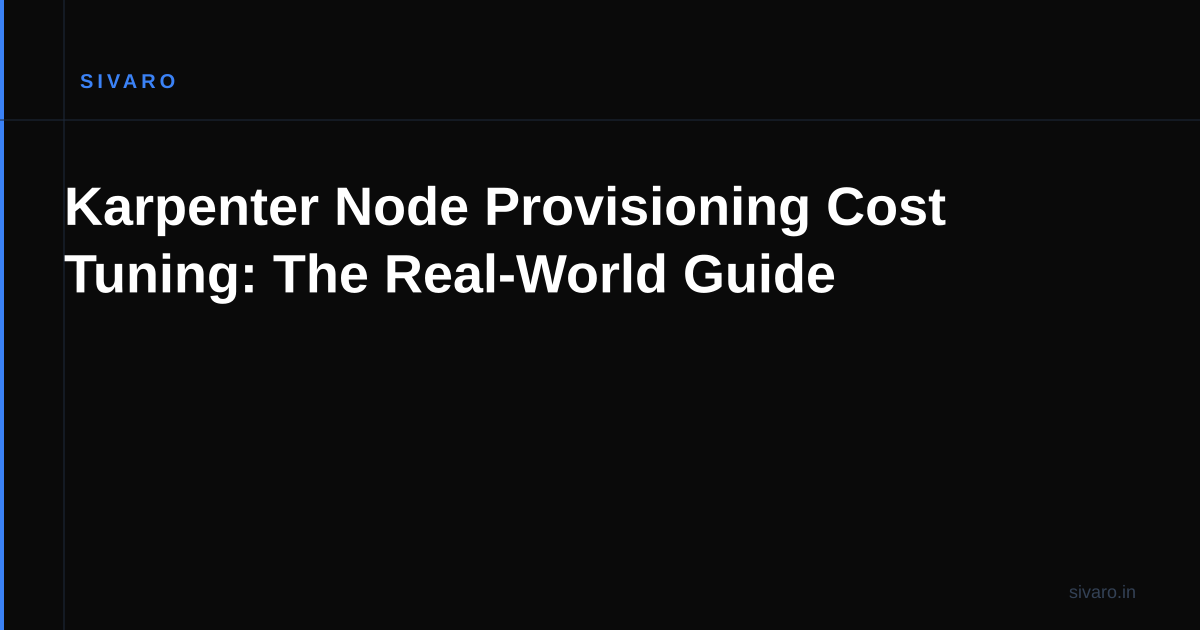 Karpenter Node Provisioning Cost Tuning: The Real-World Guide
