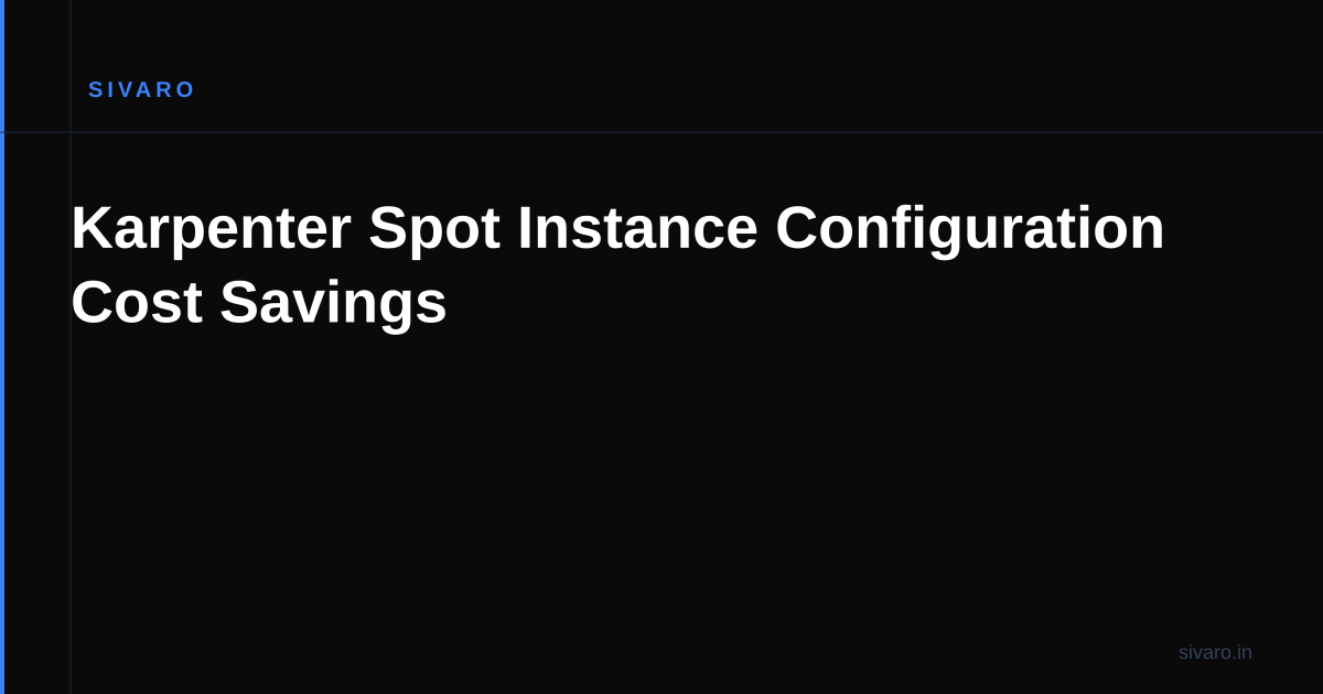 Karpenter Spot Instance Configuration Cost Savings