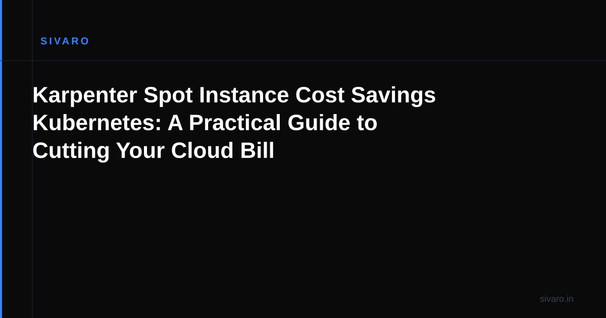 Karpenter Spot Instance Cost Savings Kubernetes: A Practical Guide to Cutting Your Cloud Bill