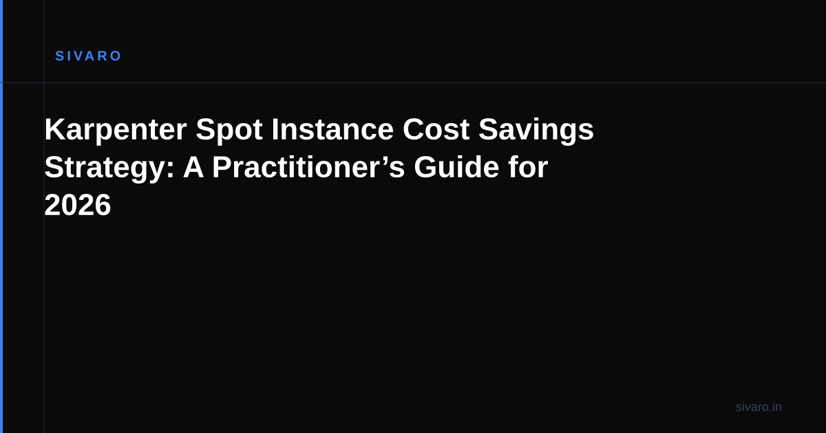 Karpenter Spot Instance Cost Savings Strategy: A Practitioner’s Guide for 2026