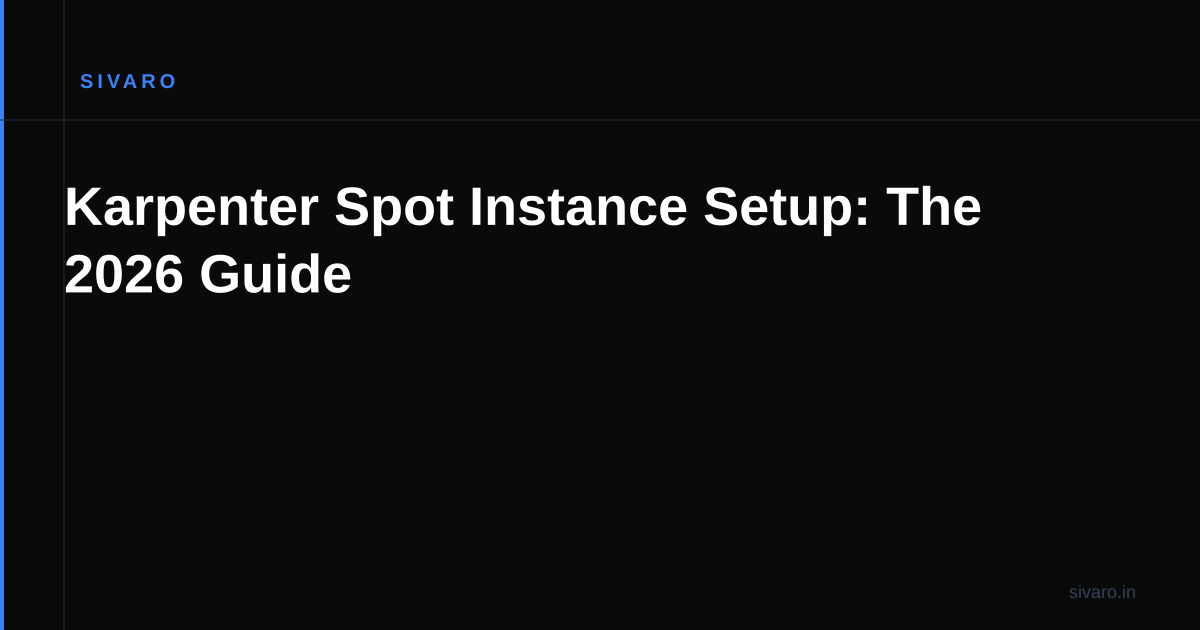 Karpenter Spot Instance Setup: The 2026 Guide