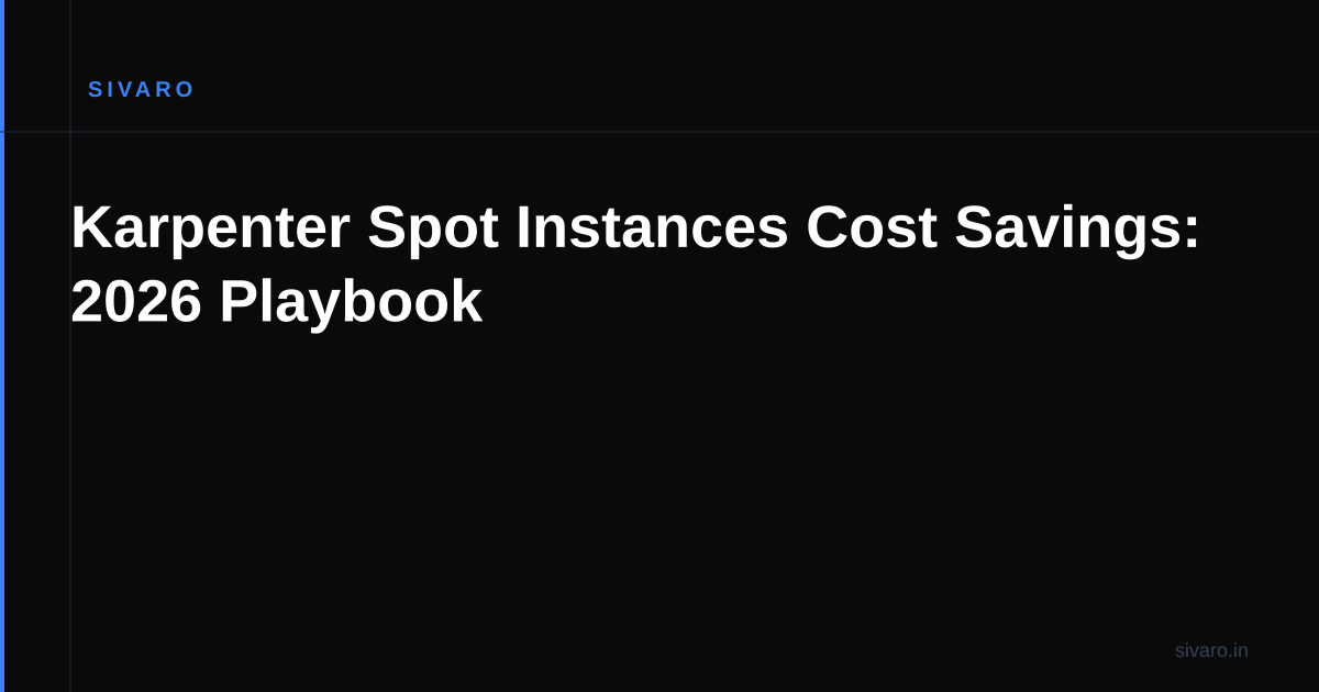 Karpenter Spot Instances Cost Savings: 2026 Playbook